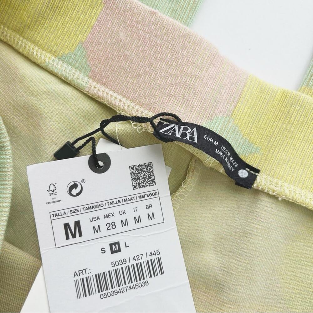 ZARA Pastel Retro Jacquard Flare Pants - Picture 7 of 8